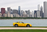 Impressive background for yellow Corvette!