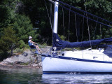 anchored armchair in 1000 Islands