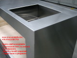 Mobile inox arredo cucina in acciaio inox e compensato marino