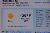 Windchill Factor  ~  January 15