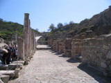 The streets of the Cruretes, Behind the colonnades lining the street on both sides were shops .  Sewerage system underneath the