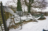Snow on fruit cage