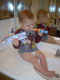 Ethan brushing his teeth :)
