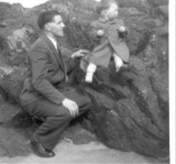 1950 Dad and Tony, on the rocks