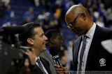 UK head coach John Calipari with CBS Sports analyst Clark Kellogg