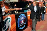 NFL commissioner Roger Goodell and the CBS Sports Logo