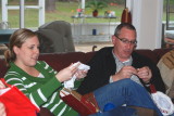 Laurel and Adam open their stockings