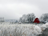 Red Barn in a Frozen World