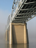 The bridge disappears into the Fog