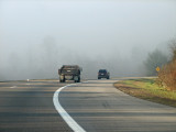 Heading into the mist on Interstate 40