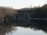 Reflection of the railroad bridge