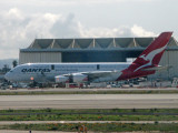 The first Qantas A380 at LAX