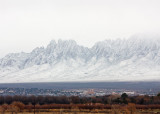 Heavy snow in Organ Mountains above Las Cruces, NM