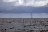 Multiple water spouts off of Grand Haven, MI