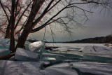 Ice on Mohawk River in HDR<BR>February 22, 2010