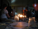 Candle light dinner at a center that helps train young cambodians in the tourism industry
