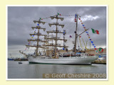 Cuauhtemoc arriving in Wellington Dock