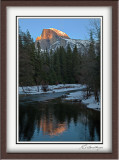 Half Dome Reflection At Sunset