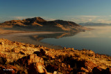 Sunset over Buffalo Point , Antelope Island in the Salt Lake, UT