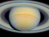 NOW FOR A REAL LOOK AT SATURN FROM THE HUBBLE TELESCOPE OUT IN SPACE-WOW