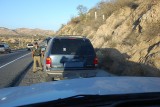 YOU CAN GET STOPPED ANYWHERE ON THE BAJA-USUALLY THEY ARE LOOKING FOR DRUG, GUNS OR ILLEGAL PASSENGERS....