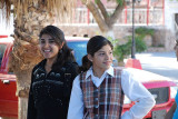 TWO GIRLS ON THE WAY HOME FROM SCHOOL-CRISP UNIFORMS WITH NOT A SMUDGE OR STAIN