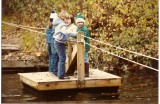 Stream crossing at Girl Scout camp in October of 1983