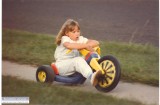 Erica with her BMW Big Wheel