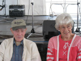 Wilma Calkins and George on the dais.
