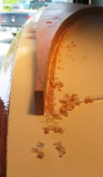 Quarter inch chisel used to scrape away a landing for fillet.
