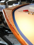 Glueup stage.  Masked to keep epoxy over run off the paint.