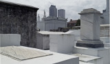 St. Louis Cemetery No. 1, downtown in the distance.