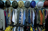 Men's garments and hats.