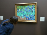 Jenn smelling a Van Gogh Iris