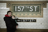 Nicole and Ethan At Our Subway Stop