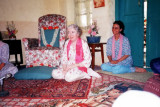 Mani Irani & Davana Brown in Mandali Hall next to Babas Chair
