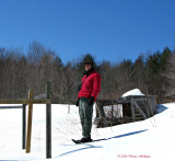 Peter snowshoeing in Vermont