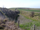 Wansdyke  ditch, looking  west  to  Tan  Hill.