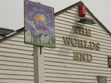 The signs for The World's End pub,Tilbury.