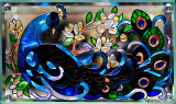 Peacock on Glass