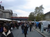 a street market on the Spree River