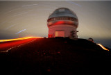 Gemini North Observatory and star trails
