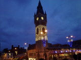 Darlington Town Clock In Xmas Lights.
