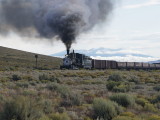 315 pulling a freight SW of Antonito with the Sangre de Cristo Range in the background