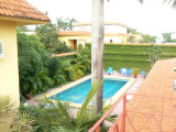 View of the pool and garden from your patio