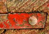 Wood and metal painted in red