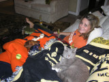 MOTHER, BABY, AND J.J. WATCH THE AUBURN GAME