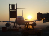 Beijing airport sunrise