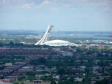 Photo of Montrals Olympic Stadium taken with a telephoto lens.  It has a retractable Kevlar roof.