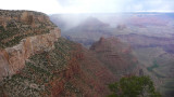 South Rim view with low clouds in the canyon.